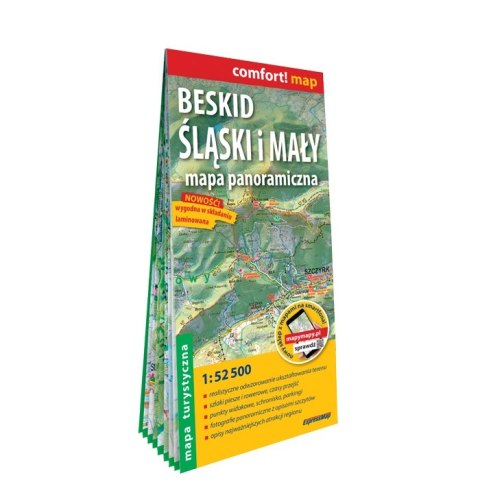 Beskid Śląski i Mały mapa panoramiczna i turystyczna 1:52 500 laminat 2022