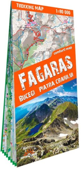 Fagaras Bucegi Piatra Craiului trekking map 1:80 000 laminat 2020
