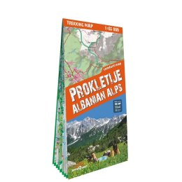 Prokletije Durmitor Albanian & Montenegro Alps trekking map 1:65 000 laminat 2024