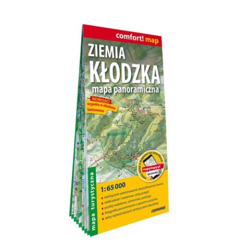 Ziemia Kłodzka panoramiczna mapa turystyczna 1:65 000 laminat 2022