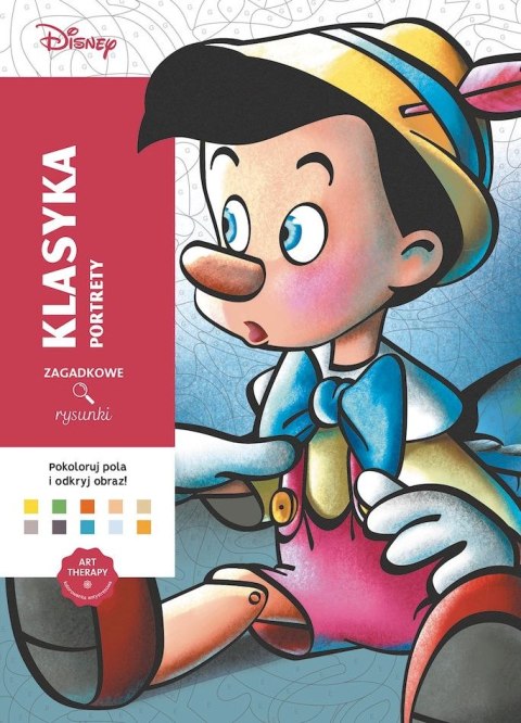 Portrety. Disney. Klasyka. Zagadkowe rysunki. Kolorowanka antystresowa. Art therapy