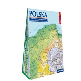 Polska laminowana mapa XXL ogólnogeograficzna i administracyjno samochodowa 1:1 000 000